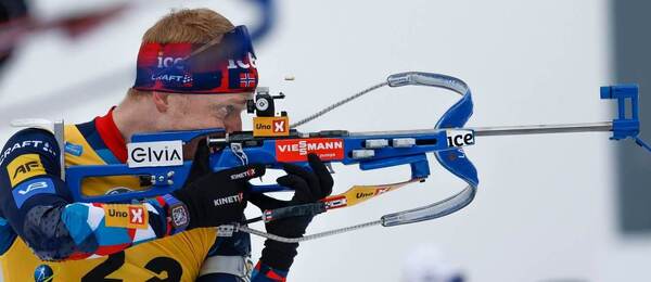 Biatlon SP Anterselva, sprint muži 10 km, Nor Johannes Thingnes Boe na střelnici