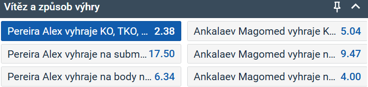Tip na MMA turnaj UFC 313 v Las Vegas, Pereira vs. Ankalaev (noc z 8. na 9. 3. 2025). Sledujte ho živě na TV Tipsport.