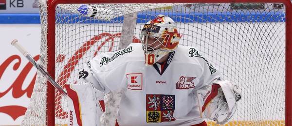 Lední hokej, brankář Daniel Vladař během Czech Hockey Games v Brně