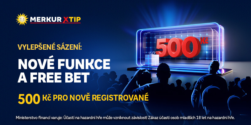 500 Kč FREE bet za první vklad u MerkurXtipu