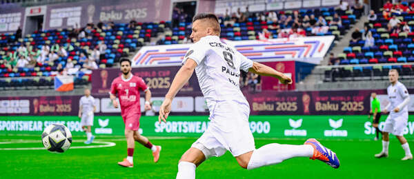 Ondřej Paděra během utkání s Gruzií na MS v malém fotbale 2025
