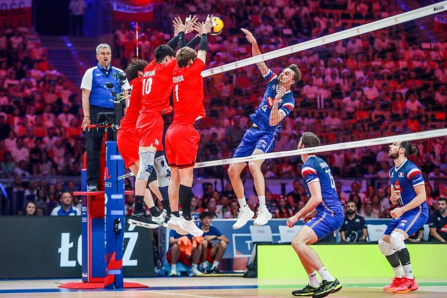 Volejbal, Liga národů muži, zápas Francie proti Japonsku