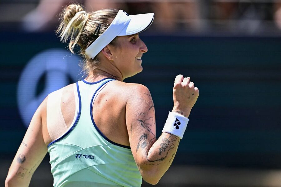 Markéta Vondroušová ve vítězném semifinále WTA Berlín 2025, Vondroušová dnes hraje finále proti Xinyu Wang