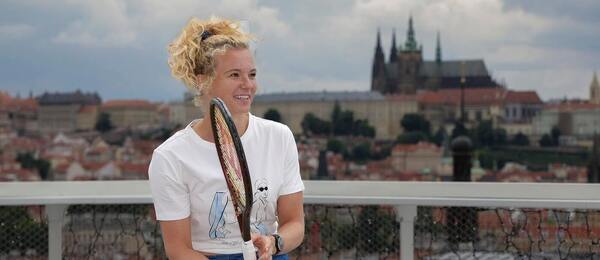 Tenistka Kateřina Siniaková před turnajem WTA Prague Open 2025 v Praze