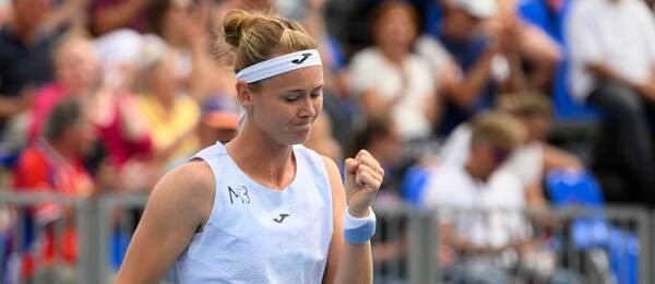 Marie Bouzková na turnaji WTA Prague Open 2025 v Praze, kde dnes hraje finále proti Lindě Noskové.