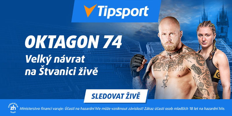 Sledujte MMA turnaj Oktagon 74 Štvanice živě dnes na TV Tipsport.