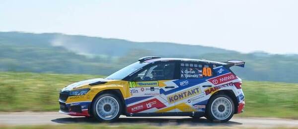 Věroslav Cvrček ml. s vozem Škoda Fabia RS Rally2 na trase Barum Rally Zlín (fotka z roku 2024