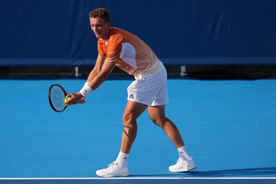 Jiří Lehečka v zápase ATP Masters Cincinnati 2025, dnes ho v osmifinále vyzve Ben Shelton.