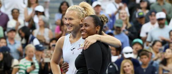 Kateřina Siniaková a Taylor Townsend během US Open 2025. Dnes v New Yorku hrají finále čtyřhry žen.