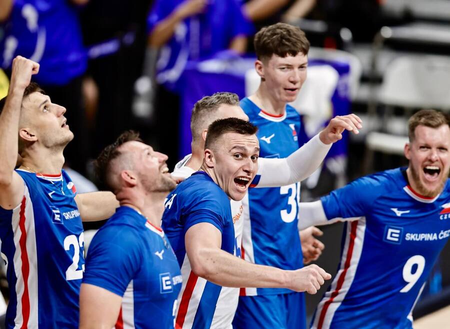 Momentka z utkání Česko vs. Srbsko na MS ve volejbale mužů 2025