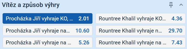 Tip na UFC 320 - Procházka vs. Rountree