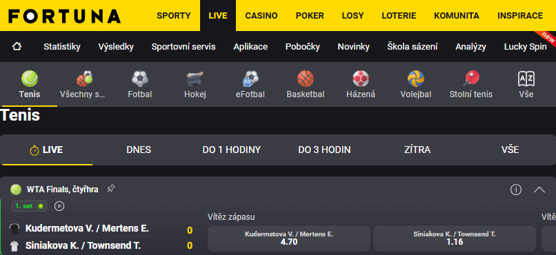Kde najdu live stream z Turnaje mistryň 2025 - finále živě vysílá Fortuna