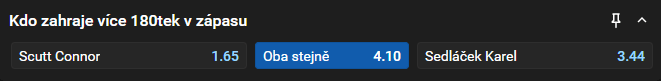 Tip na dnešní šipky: Sedláček vs. Scutt live na Grand Slam of Darts 2025 (skupina)