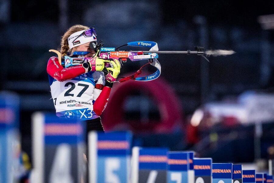 Biatlon, IBU Světový pohár v Novém Městě na Moravě, Markéta Davidová během sprintu