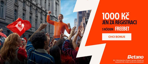 Betano promo kód FREEBET má navýšenou odměnu do 19. 7. 2026 na 1 000 Kč