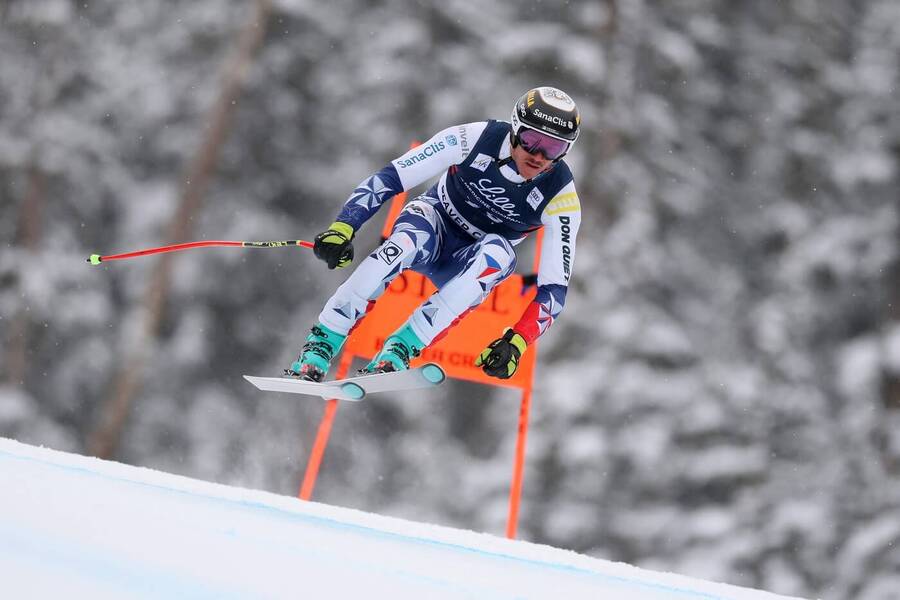 Alpské lyžování, Jan Zabystřan při tréninku ve sjezdu, Beaver Creek, Colorado, USA