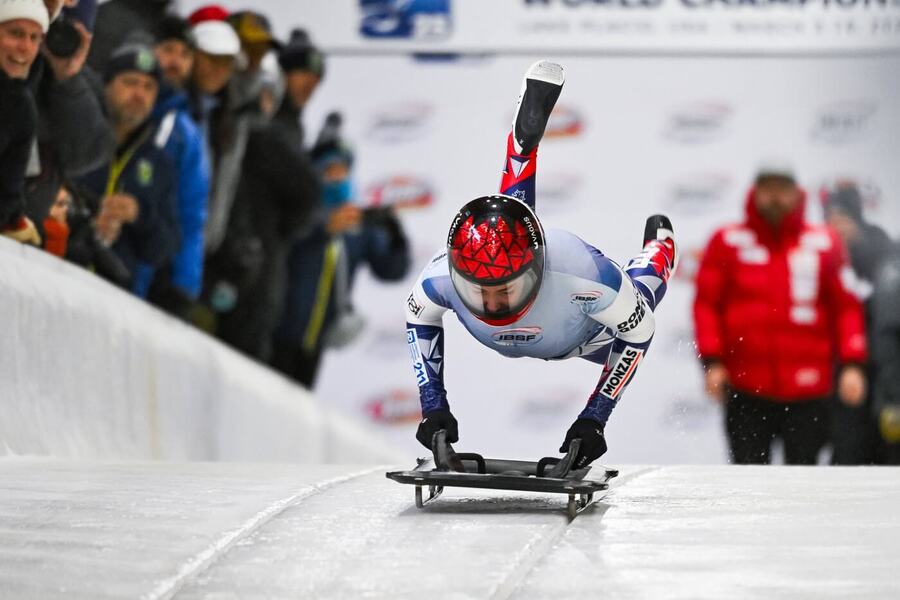 Skeleton, Mistrovství světa v Lake Placid, Anna Fernstadtová při své 3. jízdě