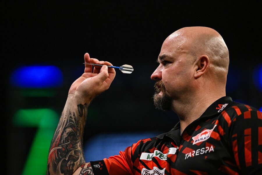 Šipky, PDC, Karel Sedláček během Grand Slam of Darts, zápas proti Littlerovi