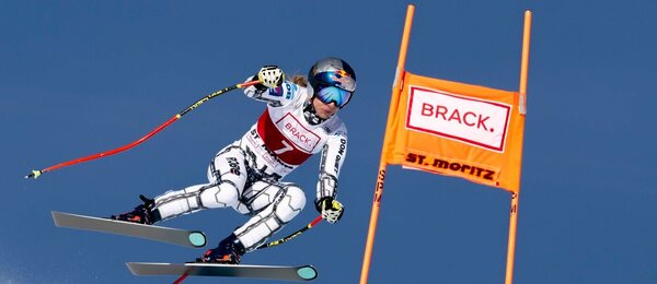 Ester Ledecká na trati včerejšího sjezdu