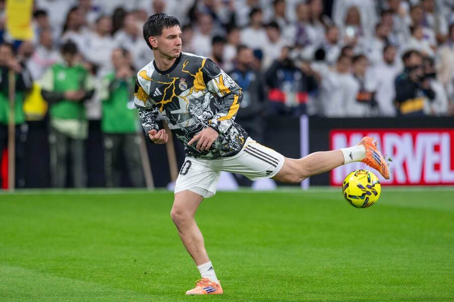 Franco Mastantuono, argentinský útočník, v dresu Realu Madrid