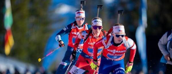 Markéta Davidová na trati štafety