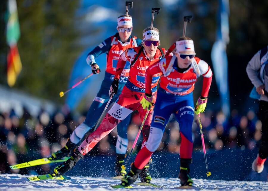 Markéta Davidová na trati štafety