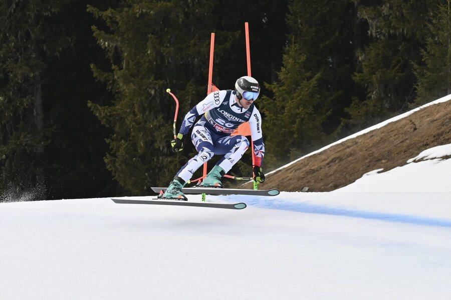 Alpské lyžování, Jan Zabystřan během sjezdu v&nbsp;rámci kombinace na Mistrovství světa