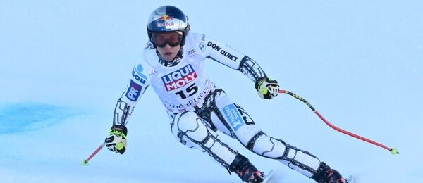 Česká lyžařka Ester Ledecká během tréninku