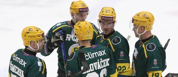 Hokejisté týmu VHK ROBE Vsetín, fotka z utkání 32. kola Maxa ligy proti Zlínu