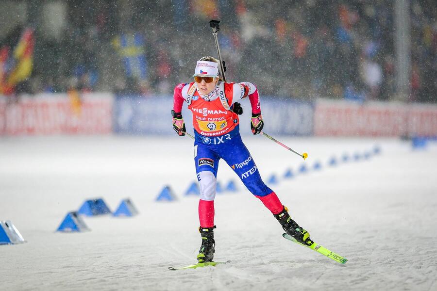 Česká biatlonistka Tereza Voborníková v&nbsp;akci