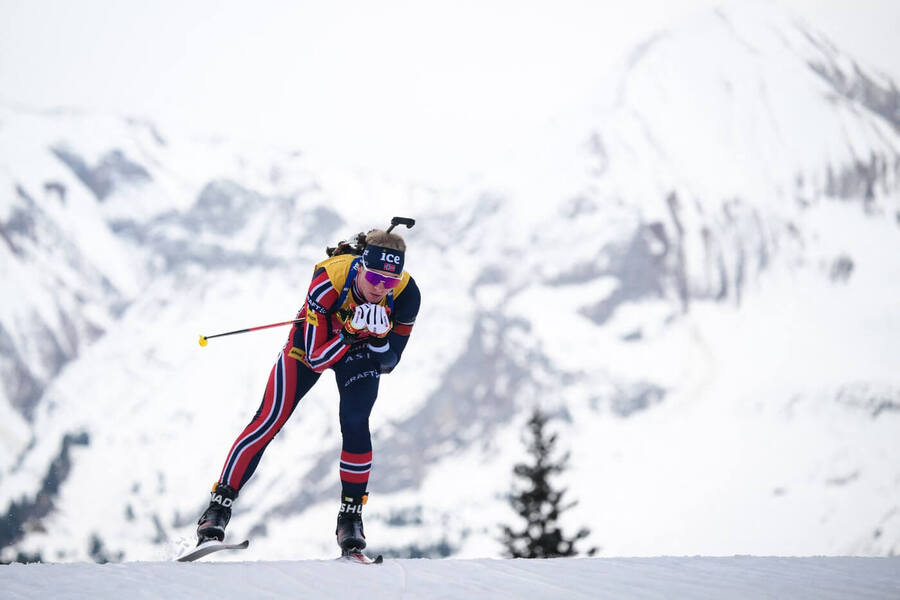 Johan-Olav Botn na trati včerejší stíhačky