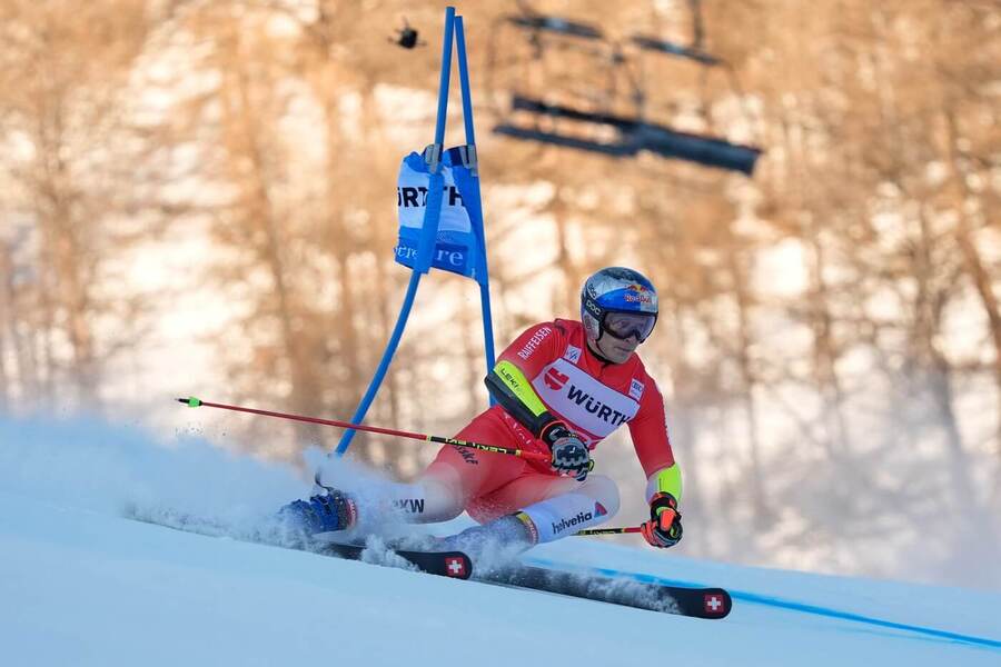Alpské lyžování, Marco Odermatt při obřím slalomu ve Val d Isere