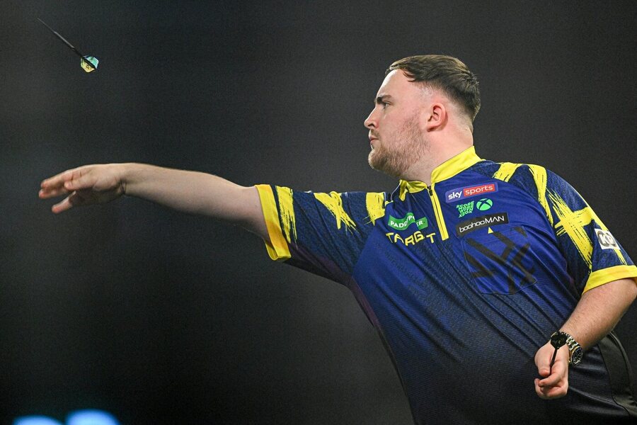 Šipky, PDC, Luke Littler během letošního Mistrovství světa v&nbsp;Londýně