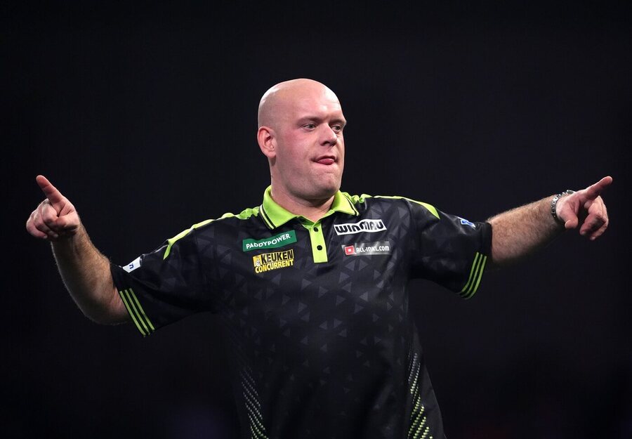 Šipky, PDC, Michael van Gerwen během Mistrovství světa v&nbsp;Londýně