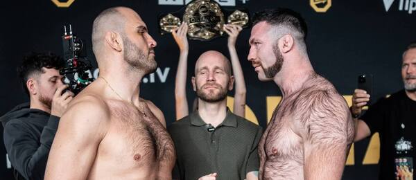 Staredown Martina Budaye a Willa Fleuryho před MMA turnajem Oktagon 81. Sledujte galavečer živě na TV Tipsport.