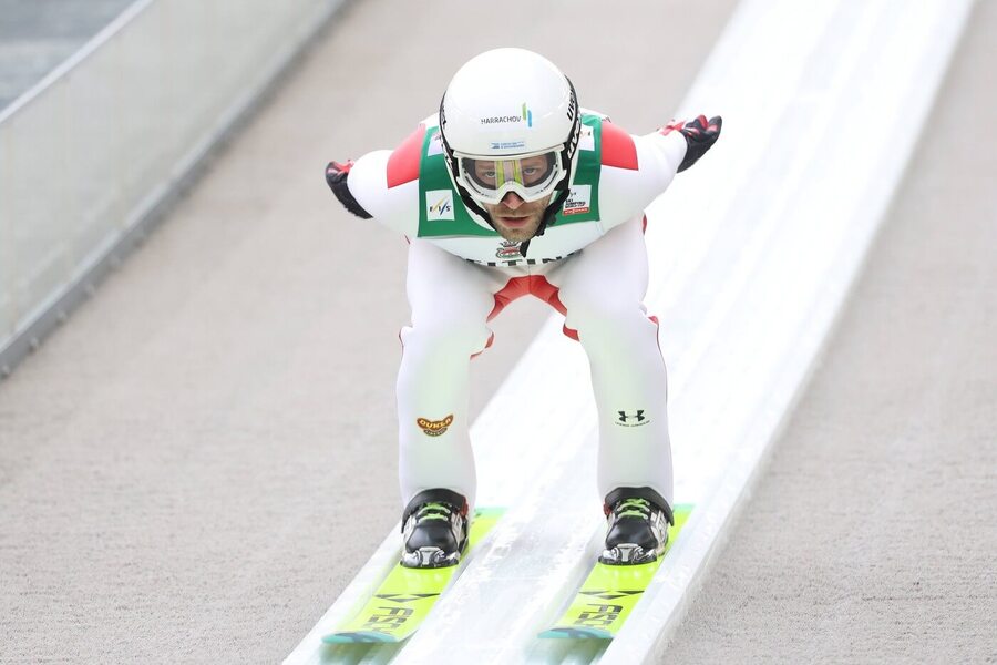 SKoky na lyžích, Roman Koudelka během závodu ve švýcarském Engelbergu