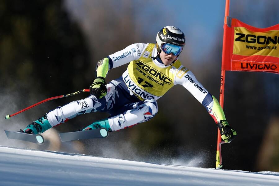 Jan Zabystřan během Super-G v&nbsp;Livignu