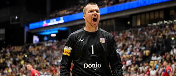 Brankář české házenkářské reprezentace Tomáš Mrkva 