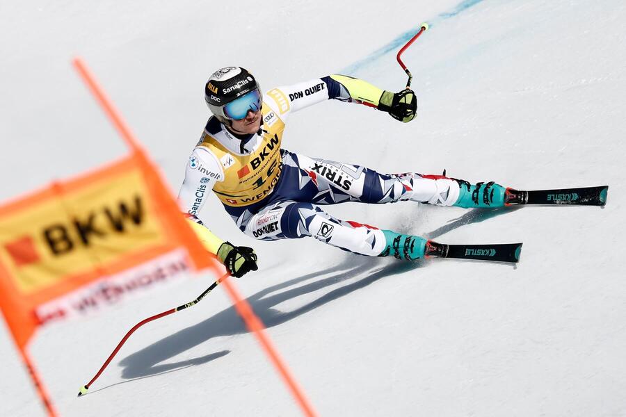 Jan Zabystřan ve Wengenu během super-G