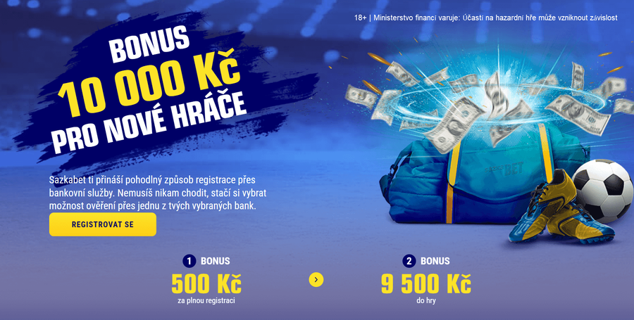 Získejte bonus za registraci a&nbsp;vstupní bonus na Sazkabet (Allwyn)