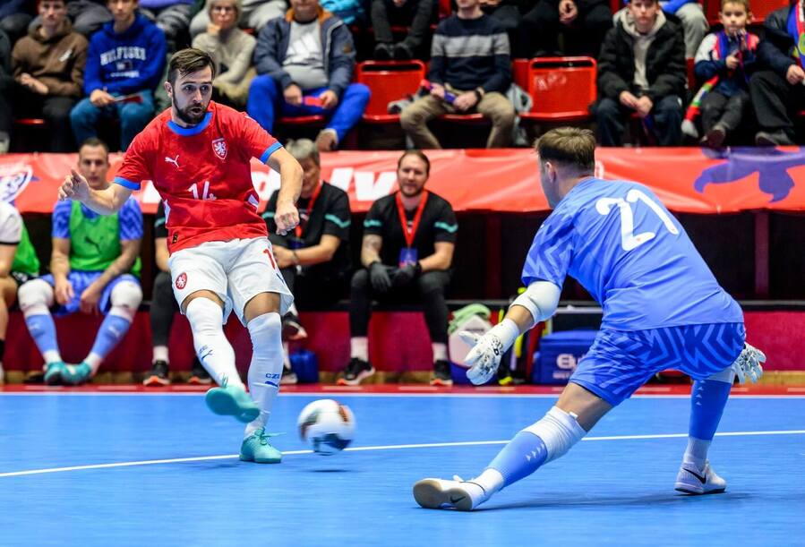 Tomáš Vnuk během kvalifikační výhry Česka nad Rakouskem