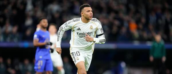 Kylian Mbappé během výhry Realu Madrid nad Monakem