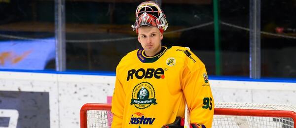 Vsetínský brankář Miroslav Svoboda, fotka ze zápasu Vsetín vs. Přerov