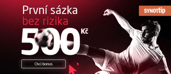 SYNOT TIP nabízí bonus za registraci, vstupní bonus i první sázku bez rizika
