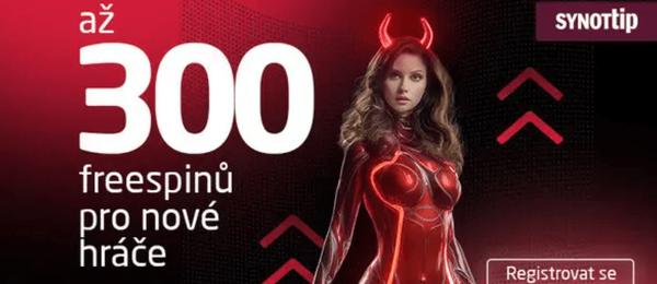 Za SYNOT TIP promo kód získáte až 300 free spinů