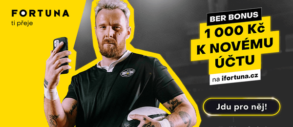 Fortuna bonus za registraci a za vklad má hodnotu  1 000 Kč