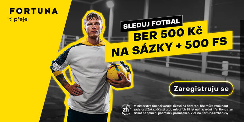 Fortuna nabízí bonus za registraci a&nbsp;za vklad 1000&nbsp;Kč