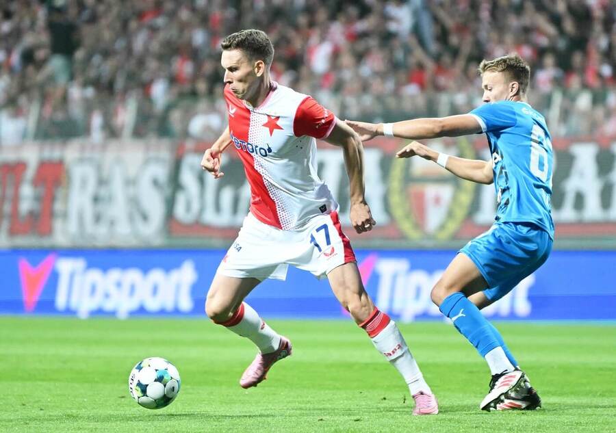 Lukáš Provod a&nbsp;Jan Zíka v&nbsp;posledním vzájemném utkání Slavie proti Mladé Boleslavi v&nbsp;Chance Lize