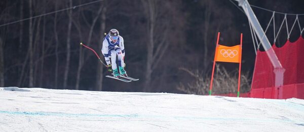 Jan Zabystřan na trati mužského sjezdu