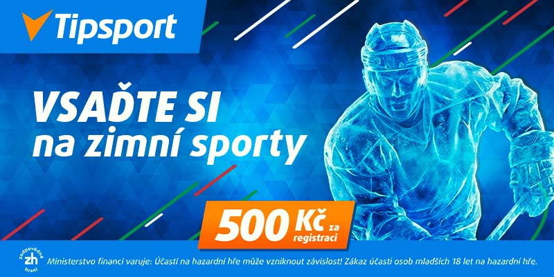Tipsport bonus za registraci bez vkladu je navýšen na 500&nbsp;Kč